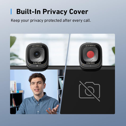 Anker C310 4K Webcam| 12 Megapixel, AI Auto Focus| AI Noise Canceling| 1080p.