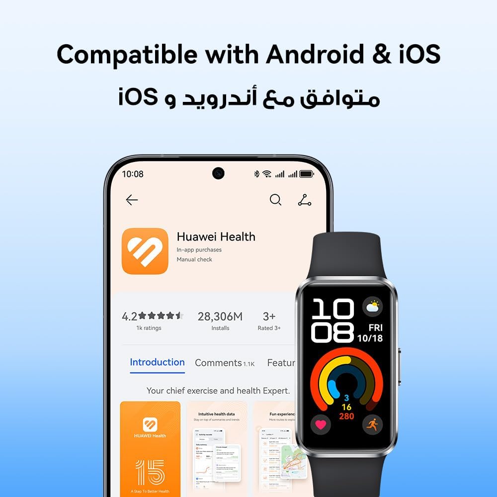 HUAWEI Band 10 Smart Watch Comfortable Wearing| support IOS and Android.