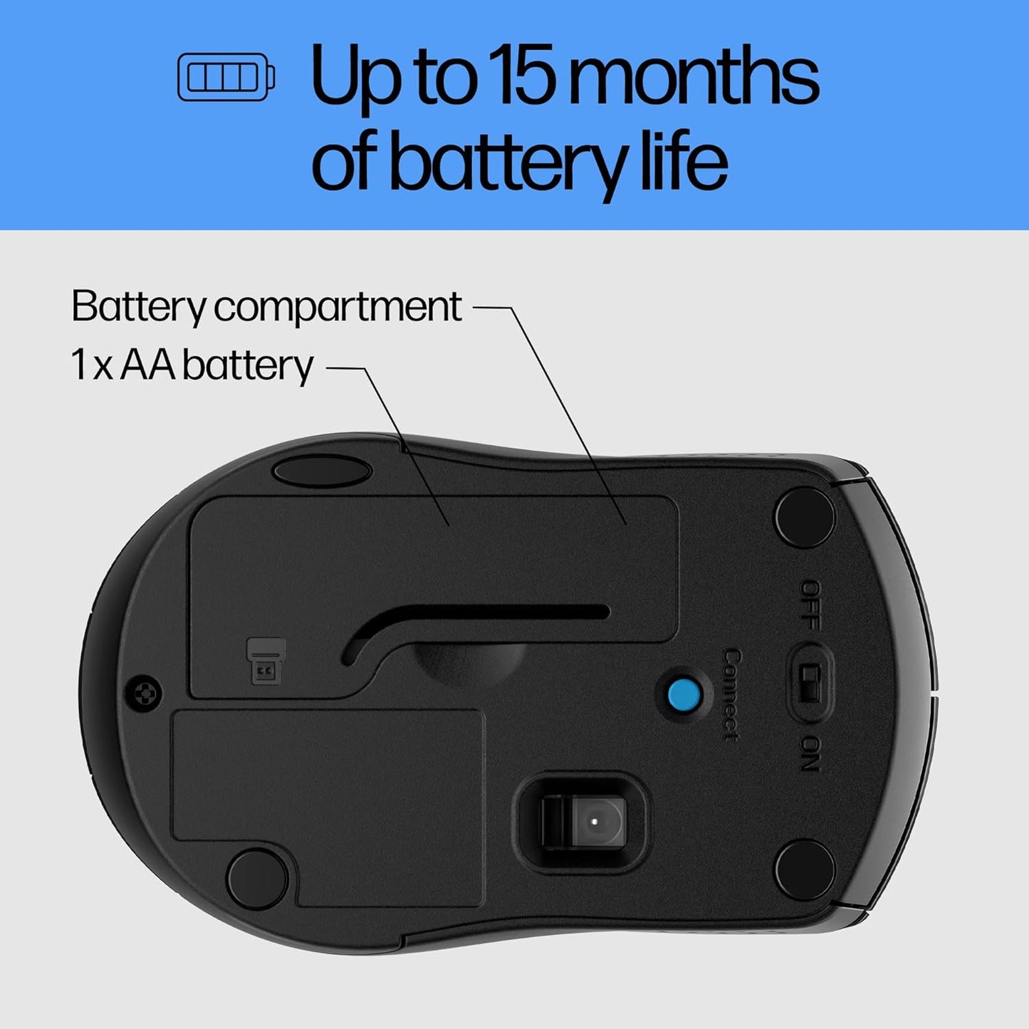 HP X3000 G3 Wireless Mouse - Black| for Desktop/Laptop, Mac, Chromebook.