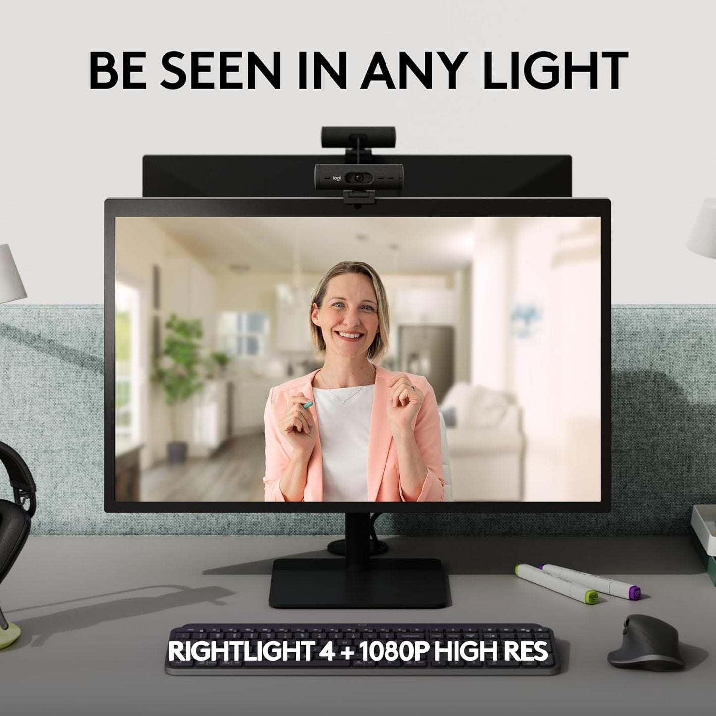 Logitech Brio 505 Full HD Webcam| Works with Microsoft Teams, Google Meet, Zoom.