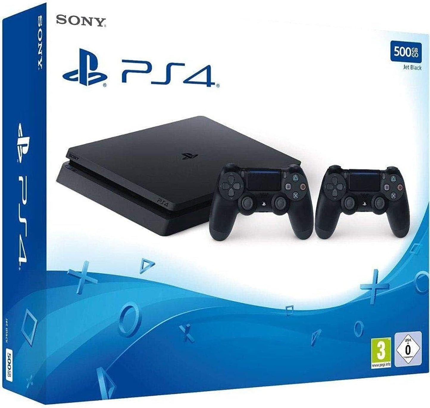 Sony PlayStation 4 Console with 2 Dualshock Controller (500GB, Black)