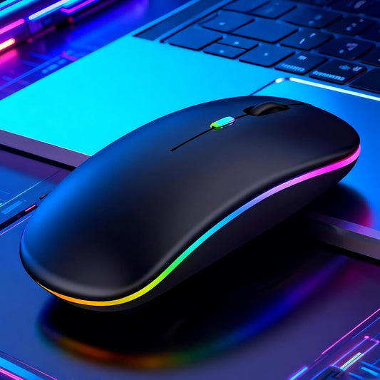 Dual Mode Wireless Mouse, Bluetooth 2.4G Rechargeable Silent Mouse