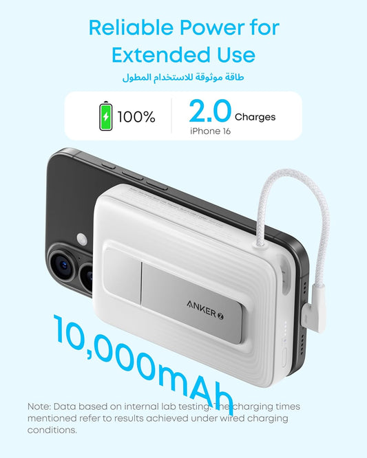 Anker Zolo Magnetic Power Bank, 10,000mAh with Wireless Portable Charger 30W Fast Charging.