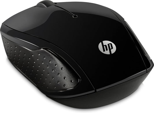 HP 200 Black 2.4 GHz USB Wireless Mouse with Red LED 1000 DPI Optical Sensor.