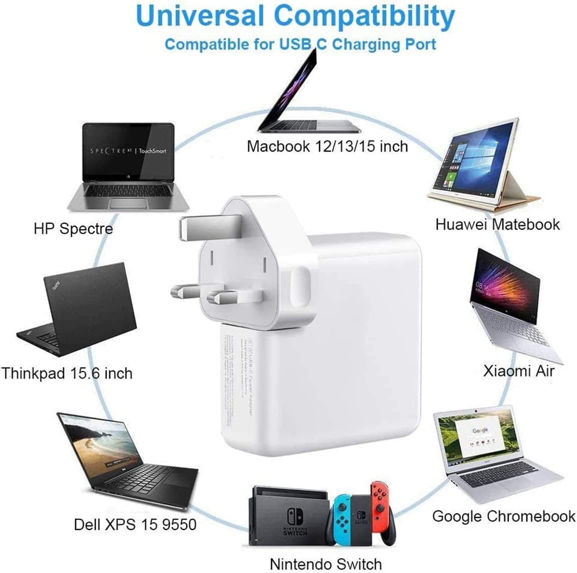 MacBook Pro/Air (2017-2026) Charger USB-C 96W — Length 2m Cable
