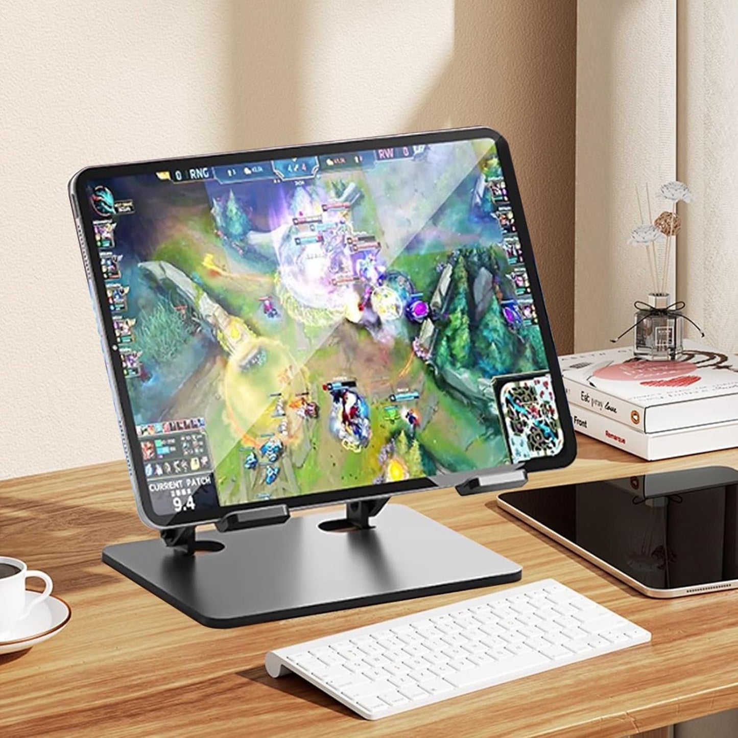 Aluminium Laptop Cooling Stand with Fan, Adjustable, Foldable Compatible with 10-17 Inch