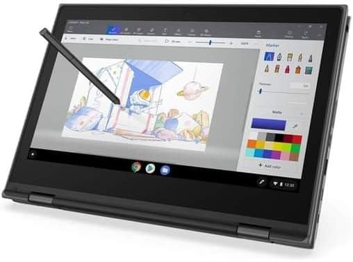Lenovo 500e Chromebook 2-in-1 | 11.6inch HD Touchscreen| 4 GB RAM, 32GB. Chrome OS. Renewed.
