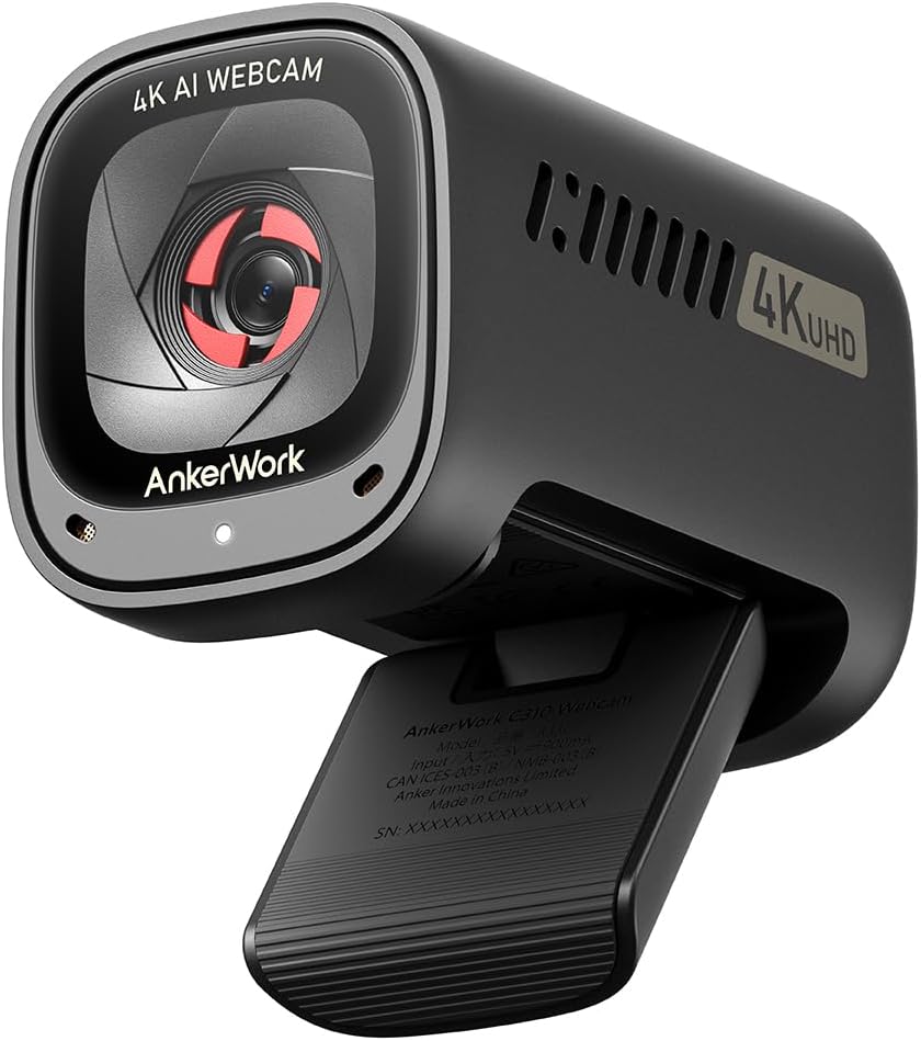 Anker C310 4K Webcam| 12 Megapixel, AI Auto Focus| AI Noise Canceling| 1080p.