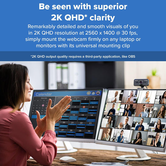 Creative Live! Cam Sync V3 2K QHD USB Webcam with 4X Digital Zoom| 2 Mics, for PC and Mac.