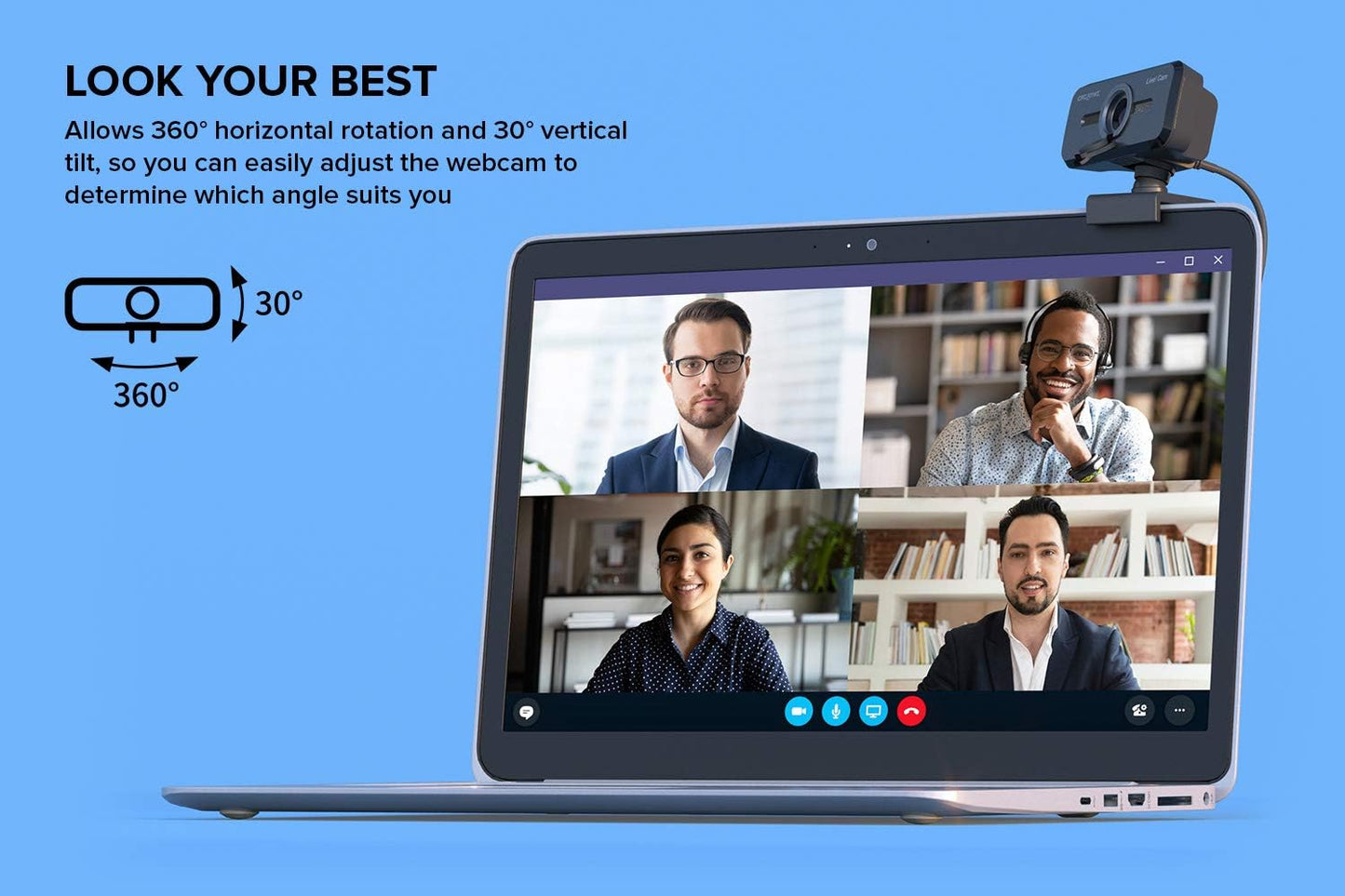 Creative Live! Cam Sync 1080p V2 Full HD| Wide Angle USB Webcam| with Auto Mute and Noise Reduction.