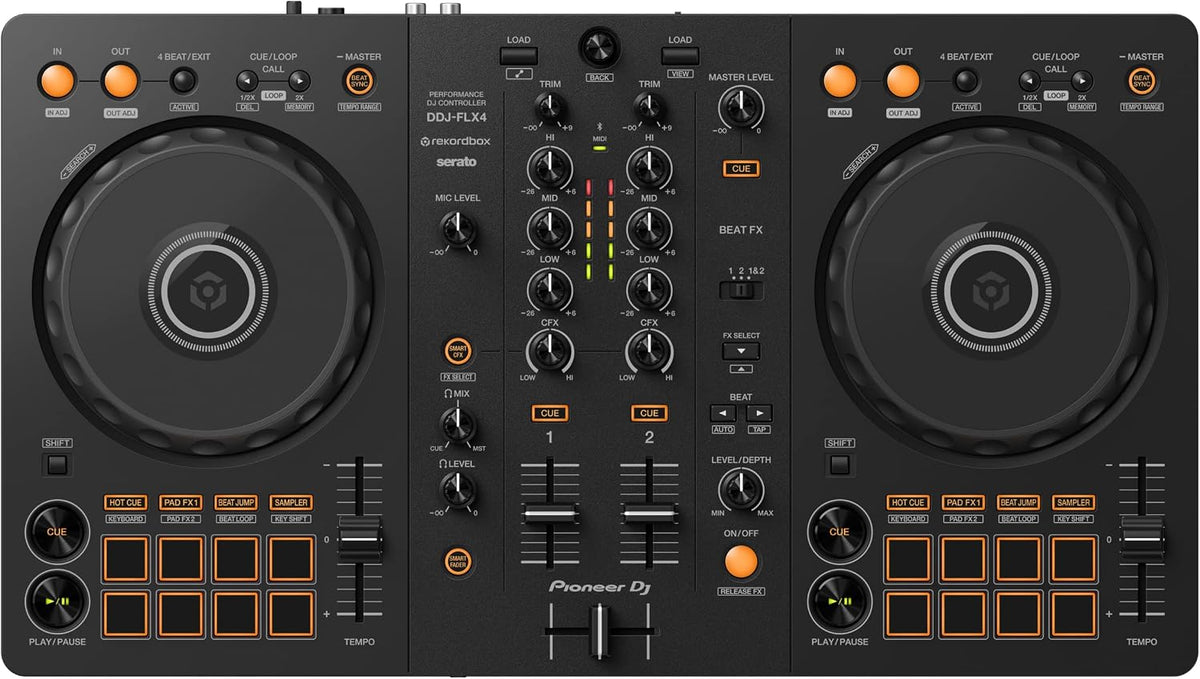 Pioneer DJ DDJ-FLX4 2-deck Rekordbox and Serato DJ Controller -Easy first mixes.