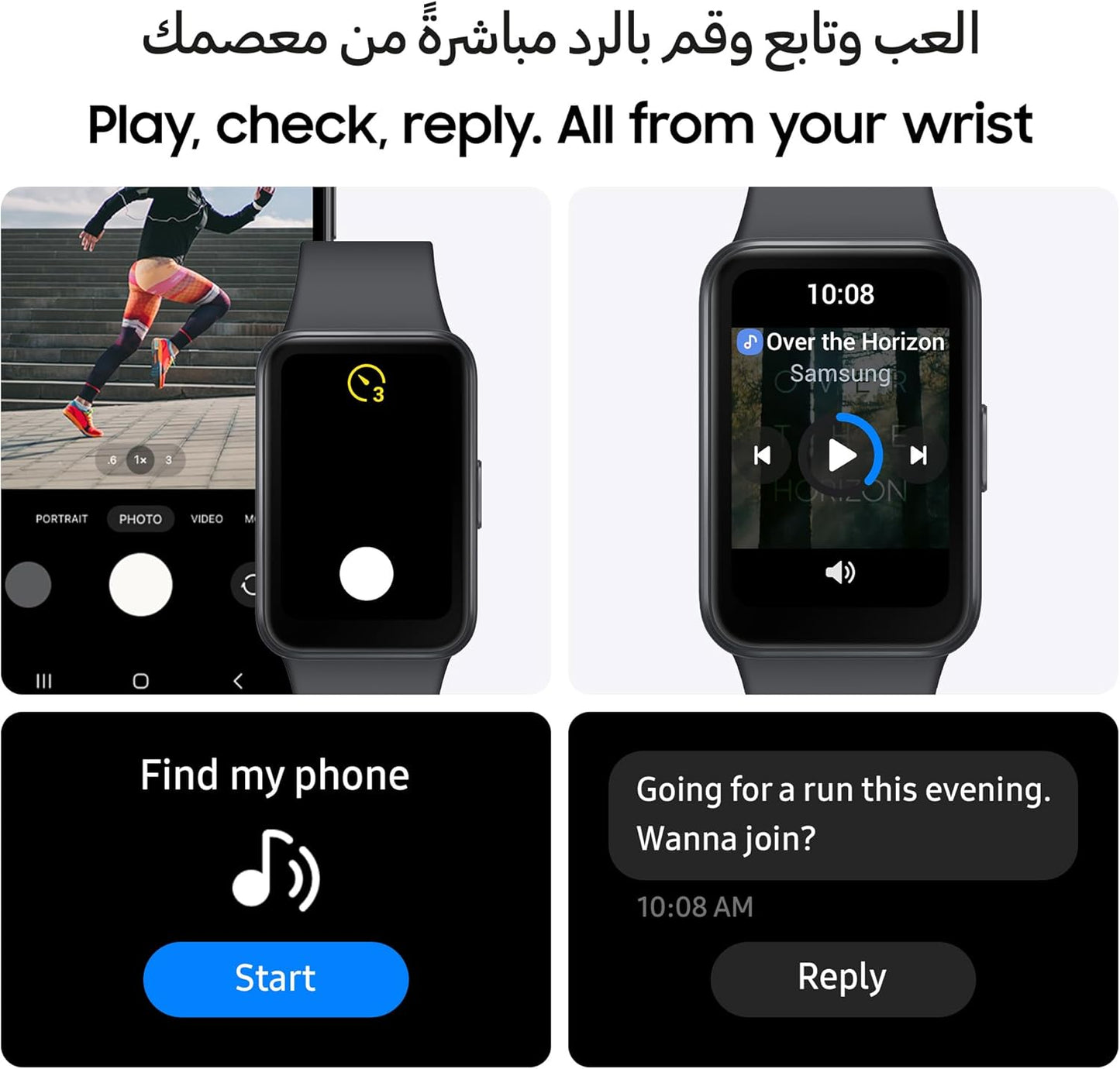 Samsung Galaxy Fit3 Smartwatch, Exercise and Sleep Tracking, Fall Detection.