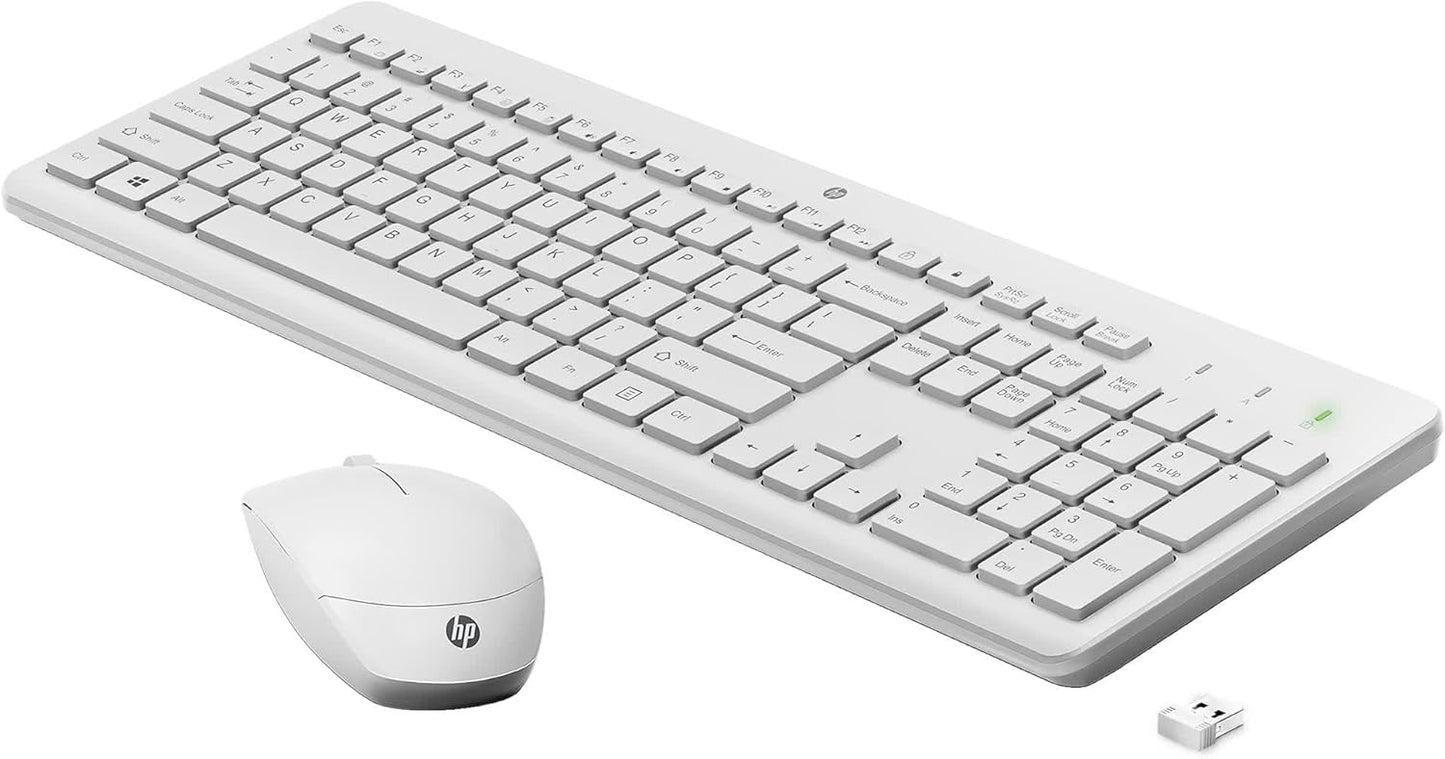 HP 230 Wireless White Keyboard and Mouse Combo 1600 DPI.