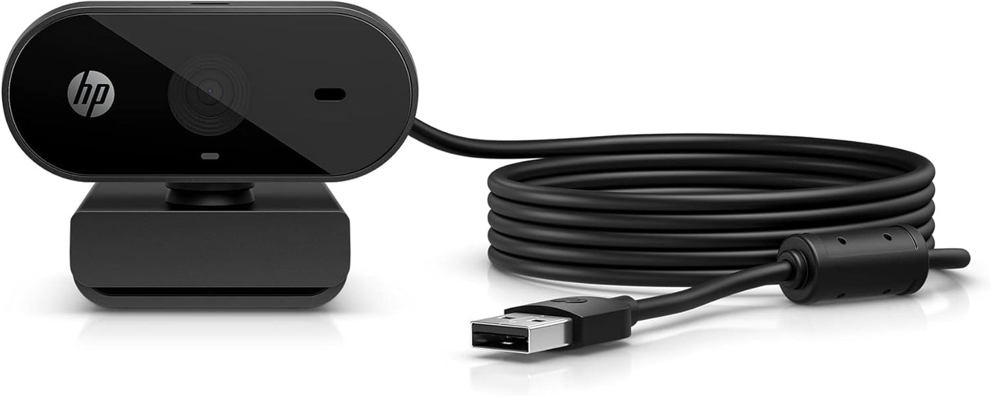 HP PC Webcam 320, 1080p FHD webcam, Compatible with Chrome Built-in Microphone.