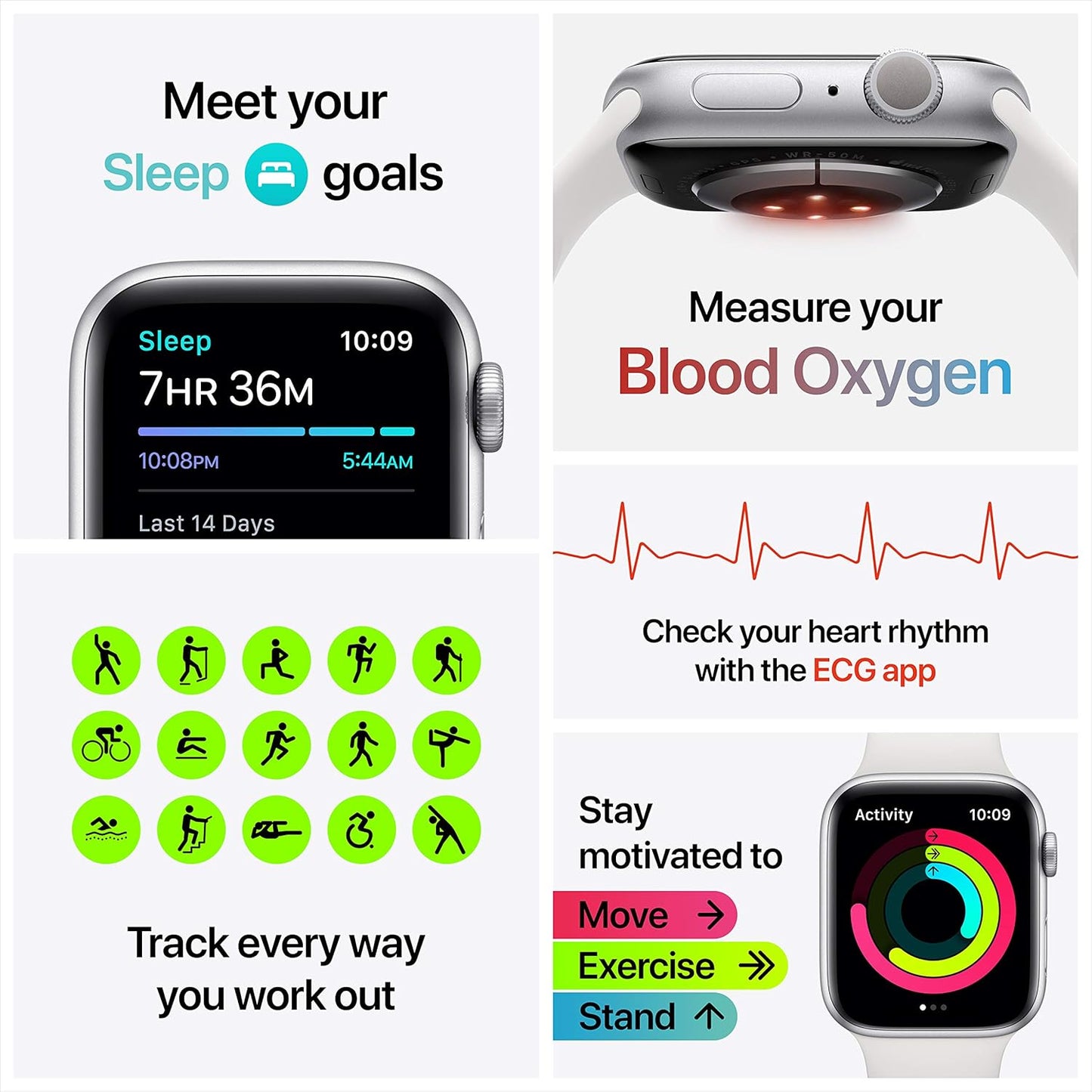 Apple Watch Series 6 (GPS, 40mm) - Space Grey Aluminium Case with Black Sport Band (Renewed)