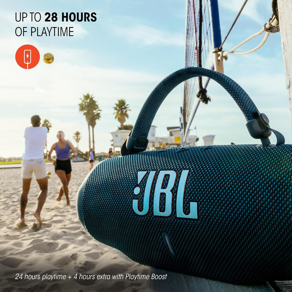 JBL Charge 6 – Portable Waterproof Bluetooth Speaker with Drop-Proof Design, Powerful Sound – Black.
