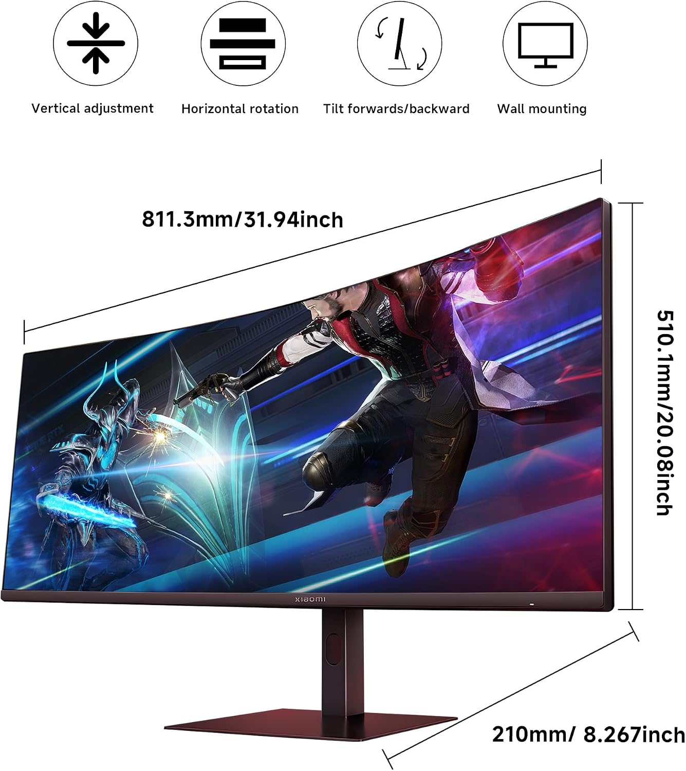 Xiaomi Curved Gaming Monitor 34-inch 180Hz High Refresh  Rate