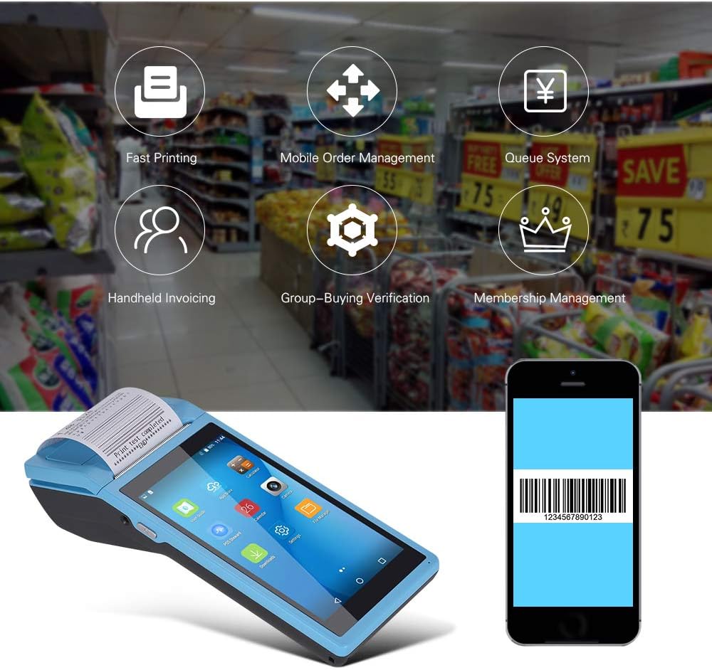 All in One Handheld PDA Printer Smart POS Terminal Wireless Portable Printer FOR EBM.