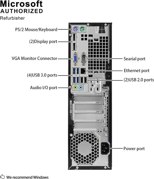 HP ProDesk Desktop| Core i7-6th, 8GB RAM, 1TBGB HDD.|19" Inch Monitor. Renewed