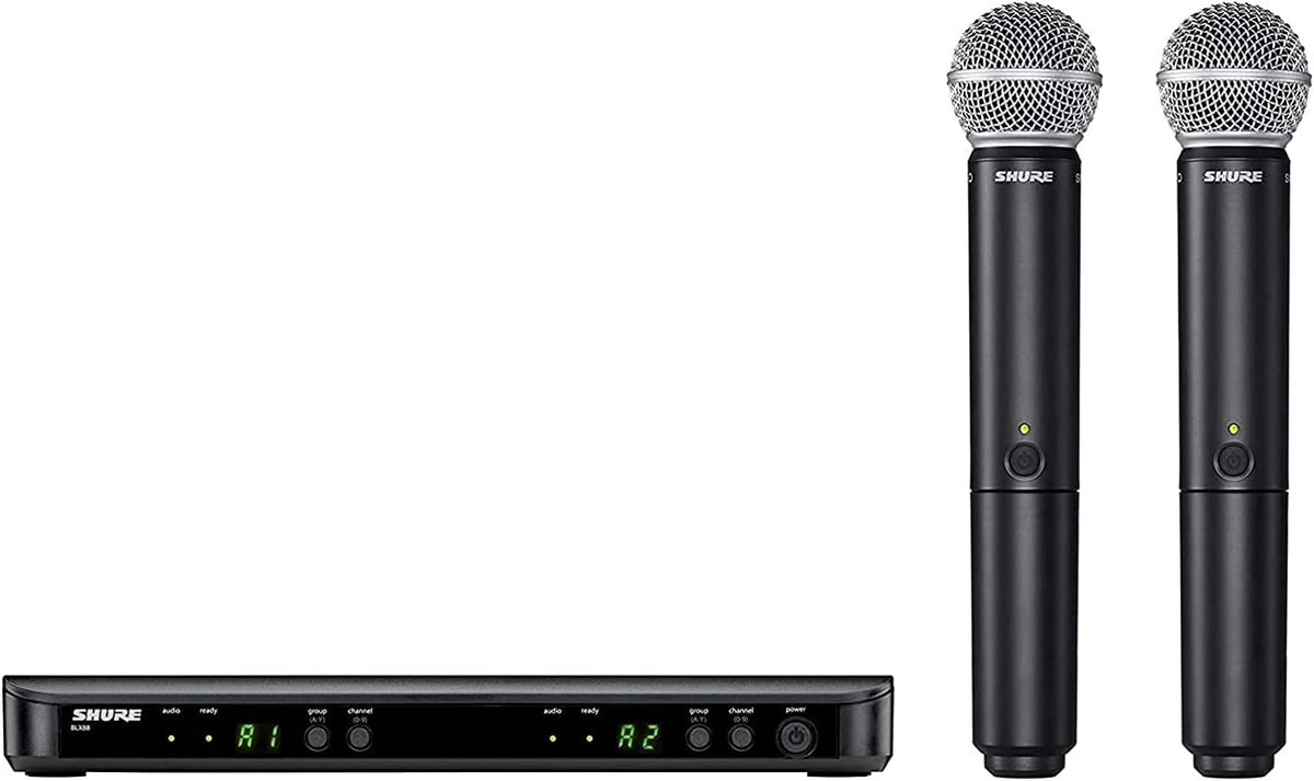 Shure Blx288/Sm58, Professional Wireless Dual Vocal System Microphones.  Black