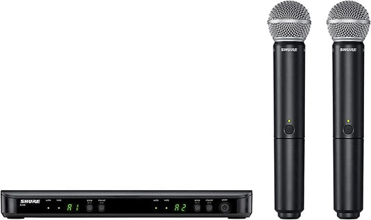 Shure Blx288/Sm58, Professional Wireless Dual Vocal System Microphones.  Black