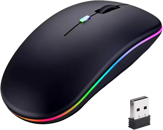 Dual Mode Wireless Mouse, Bluetooth 2.4G Rechargeable Silent Mouse