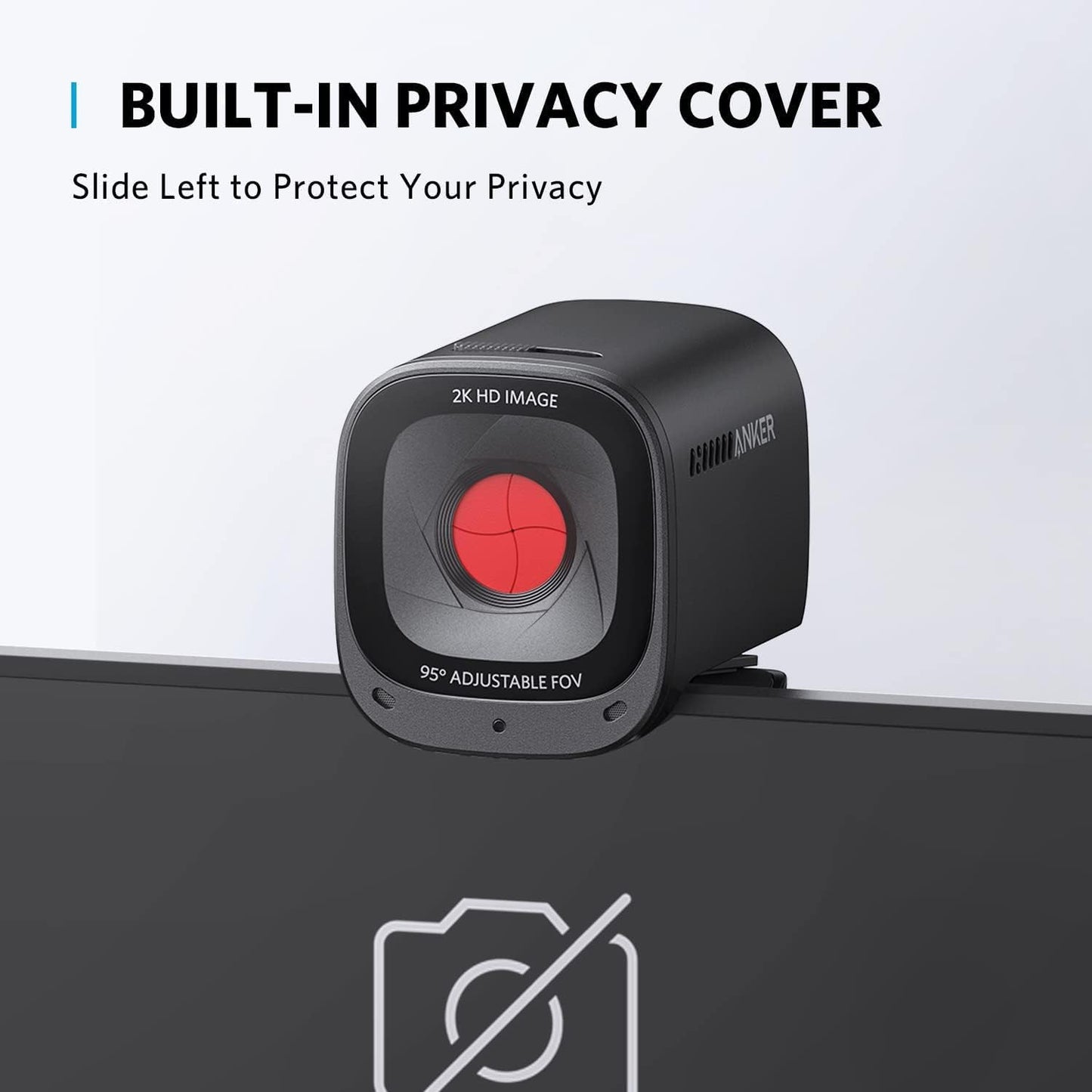 Anker C200 2K Webcam| for Laptop| with AI-Noise Canceling Microphones| Built-in Privacy Cover