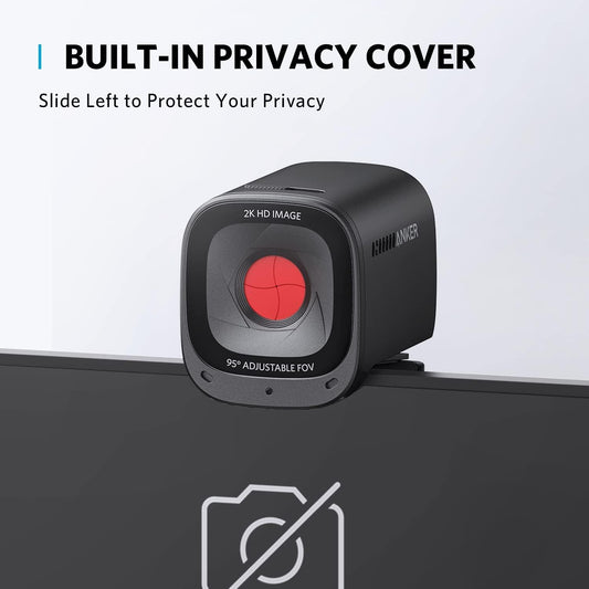 Anker C200 2K Webcam| for Laptop| with AI-Noise Canceling Microphones| Built-in Privacy Cover