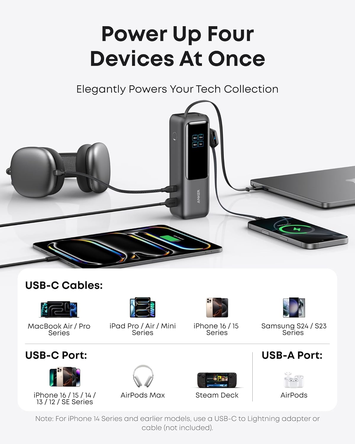Anker Power Bank, 25,000mAh 165W Ultra-Fast Portable Charger for Laptops.