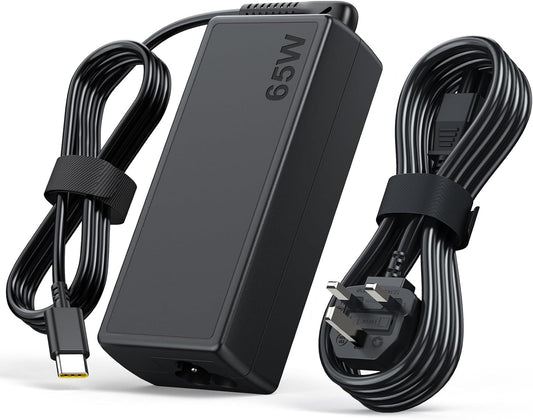 Universal USB-C Laptop Charger 65W — Lenovo, HP, Dell, MacBook