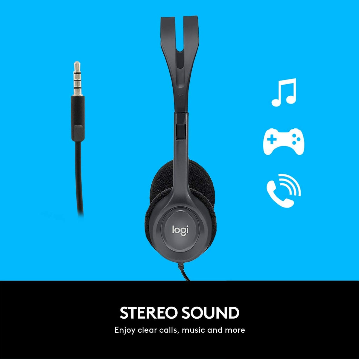 Logitech H111 Wired Headset, Stereo Headphones