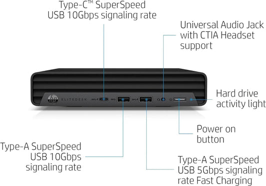 HP EliteDesk 800 G6 Mini Desktop| Core i5-10th Gen| 8GB RAM| 256GB SSD| Renewed