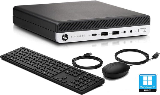 HP EliteDesk Mini PC Desktop 8th Gen Core i5 8GB DDR4 RAM, 256GB SSD. Renewed