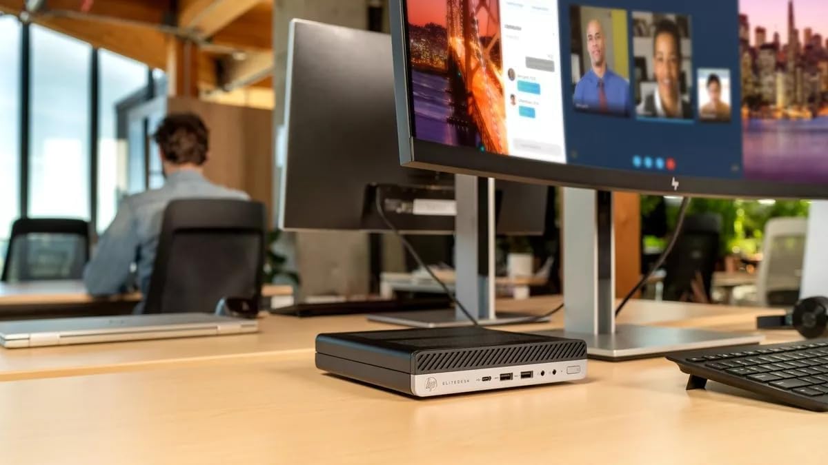 HP EliteDesk Mini PC Desktop 8th Gen Core i5 8GB DDR4 RAM, 256GB SSD. Renewed