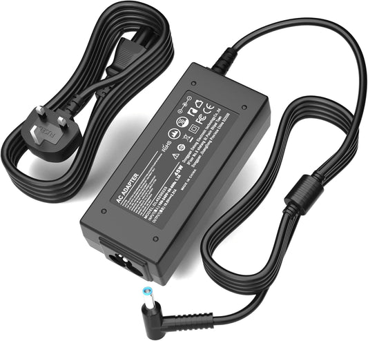 HP Laptop Charger 65W — Slim Blue Pin (Pavilion, EliteBook, Envy)