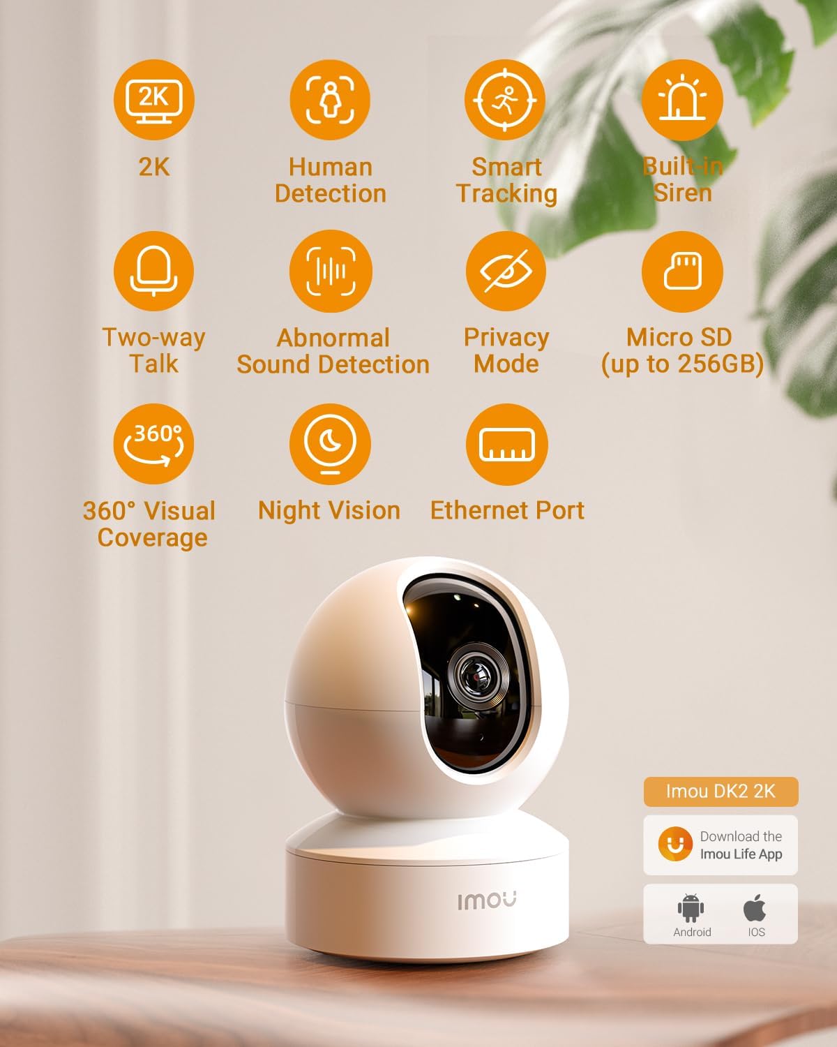 Imou 2K Camera for Home Wifi Cameras Security Camera, Camera Human Detection.