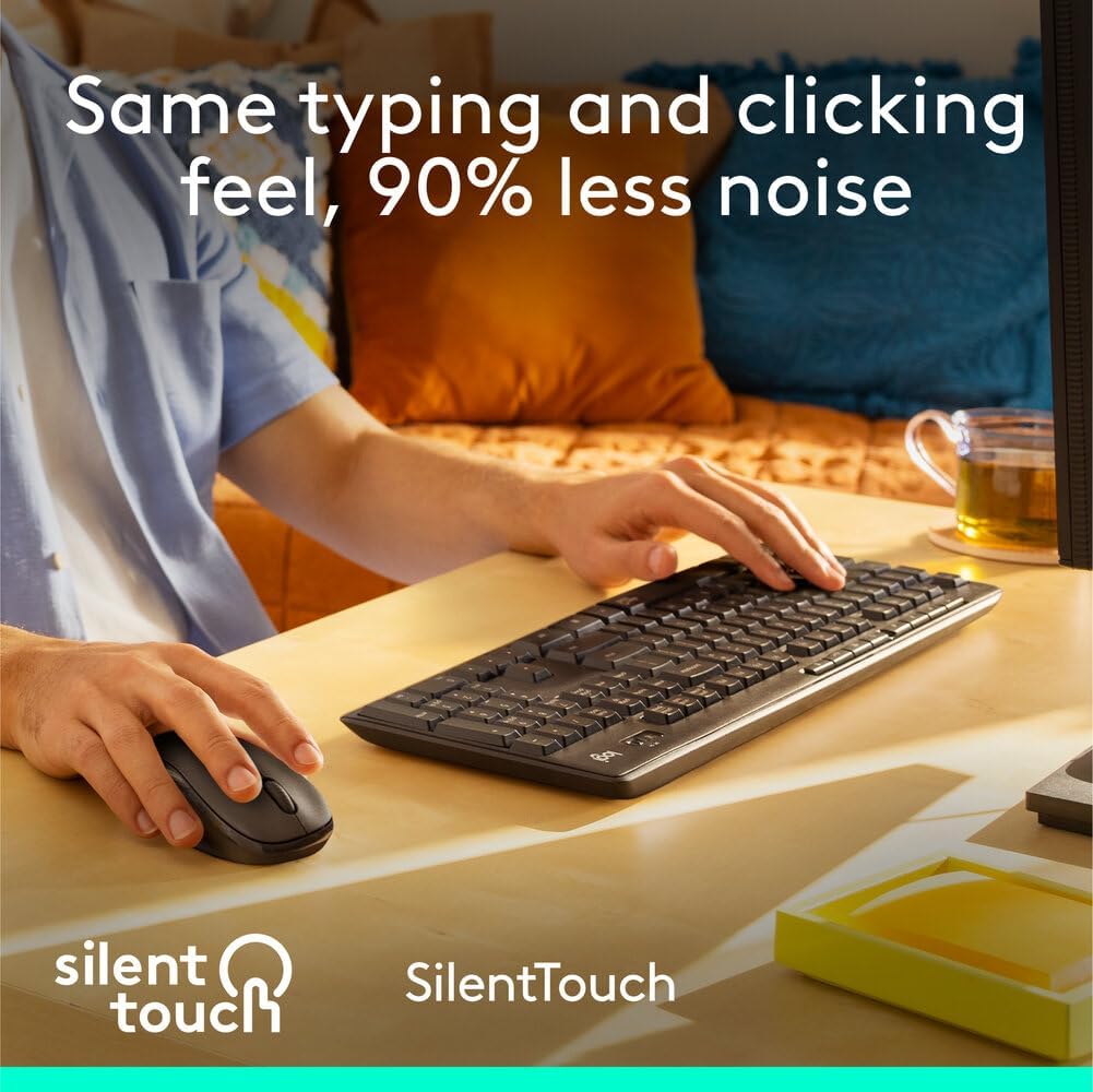 Logitech MK295 Silent Wireless Mouse & Keyboard Combo with SilentTouch Technology.