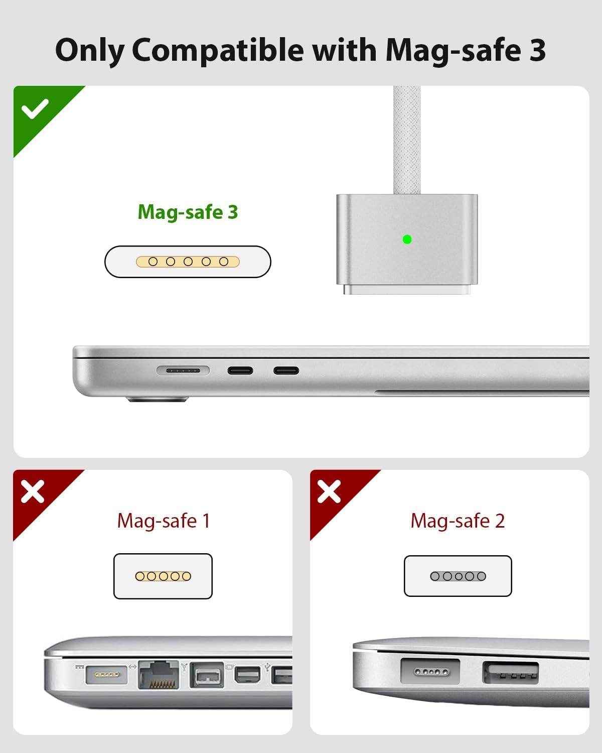 MagSafe 3 Cable 140W — USB-C for MacBook Pro/Air (White)