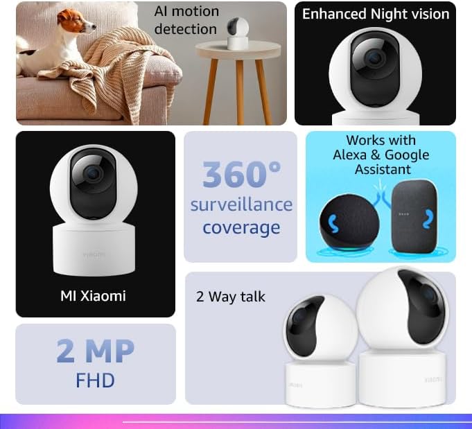 Xiaomi MI Wireless Home Security Camera | Full HD Picture | 360 View | 2MP | AI Powered.