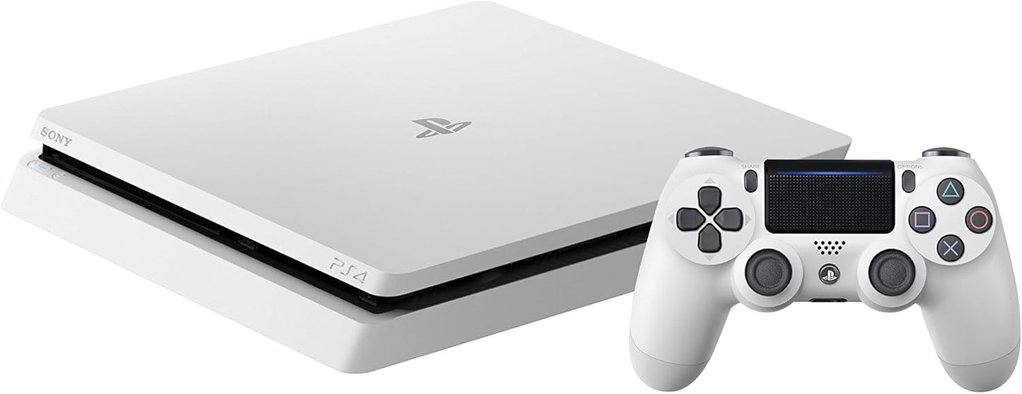 Sony PlayStation 4 Slim Console| 500GB |  with 2 DualShock Controller| Glacier White. Renewed