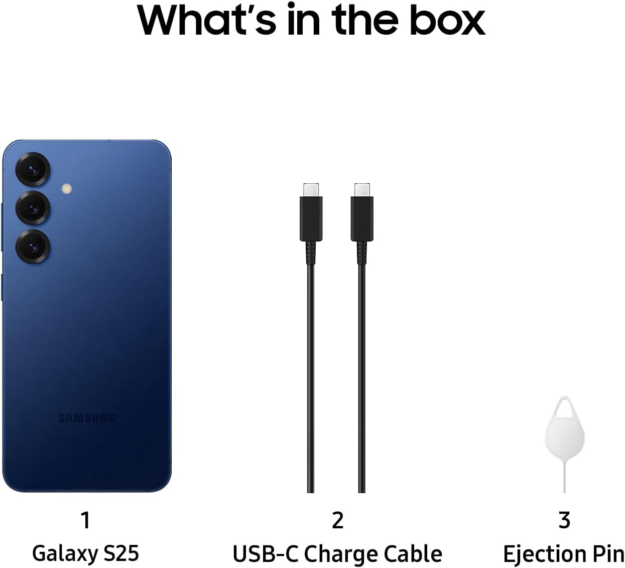 Samsung Galaxy S25 AI Phone, 256GB Storage, 12GB RAM, Navy, Android Smartphone. Long Battery Life