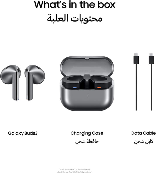 Samsung Galaxy Buds3, Silver, Wireless Bluetooth Earbuds with ANC.