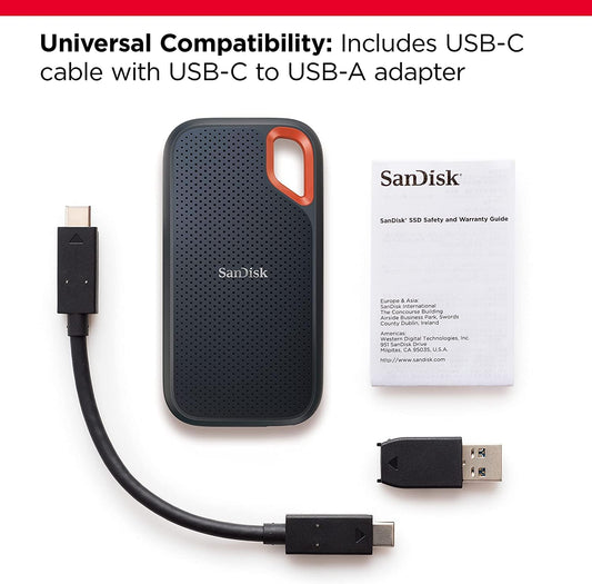 SanDisk 500Gb Extreme Portable SSD| Up To 1050Mb/S| 500GB| Gen 2 External SSD.
