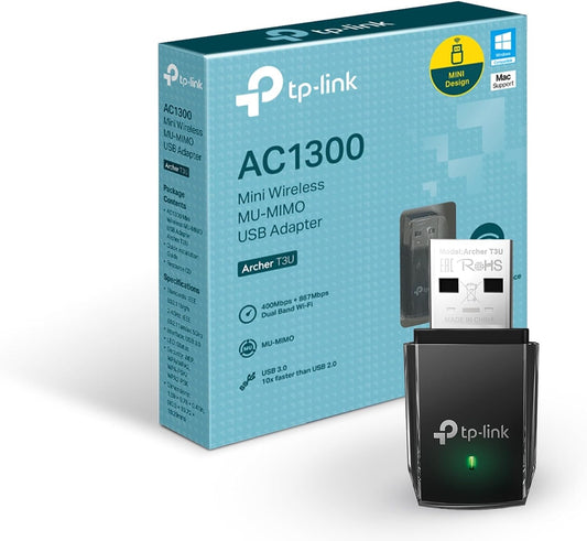 TP-Link  USB WiFi, Dual Band Wireless Network Adapter for PC| Desktop| WiFi Dongle.