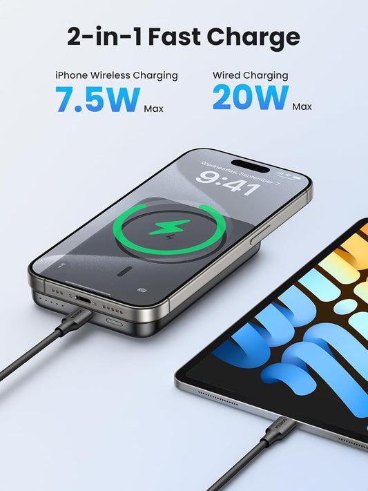 UGREEN MagSafe Power Bank 10000mAh, Wireless Portable Fast Charger.